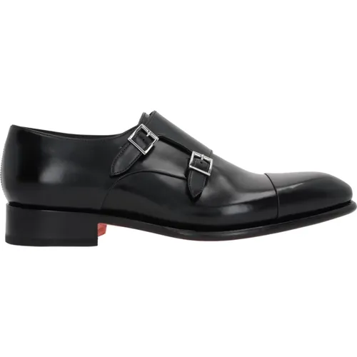 Leather Monk Shoes , male, Sizes: 8 UK, 6 UK - Santoni - Modalova