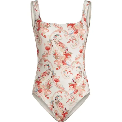 Blumiges Paisley-Print Weißer Badeanzug , Damen, Größe: XL - ETRO - Modalova