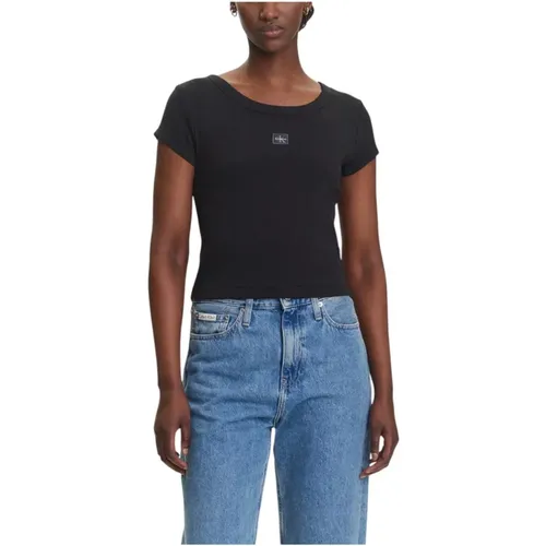 T-Shirts, female, , Size: S Round Neck T-shirt for Women - Calvin Klein Jeans - Modalova