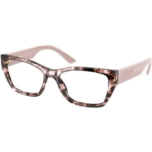 Modische Brille mit Havana-Gestell , Damen, Größe: 52 MM - Prada - Modalova