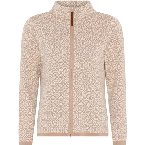 Turtleneck Zipped Cardigan Camel , Damen, Größe: M - Skovhuus - Modalova