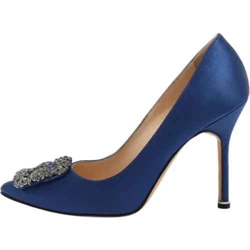 Pre-owned Pumps, female, , Size: 6 1/2 US Pre-owned Satin heels - Manolo Blahnik Pre-owned - Modalova