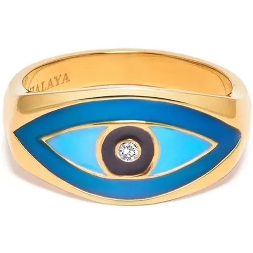 Böser Blick Gold Ring Türkis CZ , Herren, Größe: 58 MM - Nialaya - Modalova