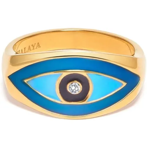 Böser Blick Gold Ring Türkis CZ , Herren, Größe: 60 MM - Nialaya - Modalova