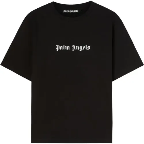 Logo T-shirt Long Sleeve Crewneck , male, Sizes: L - Palm Angels - Modalova