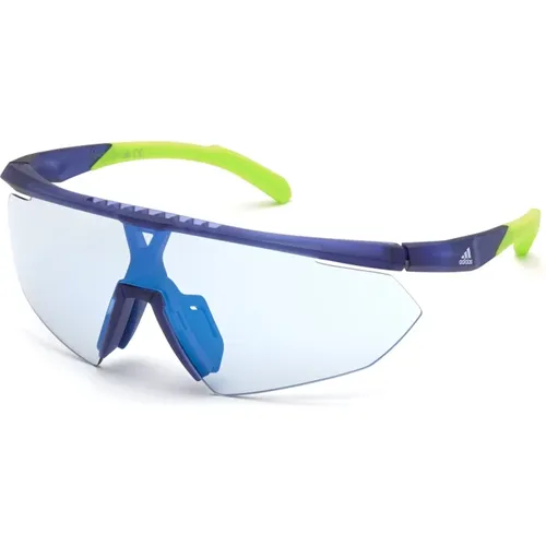 Blaue Spiegel Sonnenbrille SP0015-91X,Sportliche Sonnenbrille Sp0015 - Adidas - Modalova