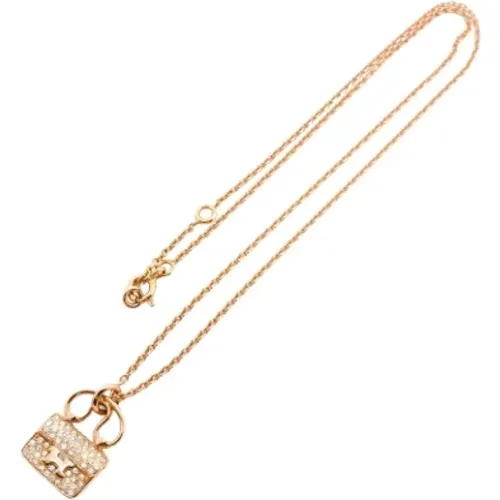 Pre-owned Jewellery, female, , Size: ONE SIZE Pre-owned Rose Gold necklaces - Hermès Vintage - Modalova