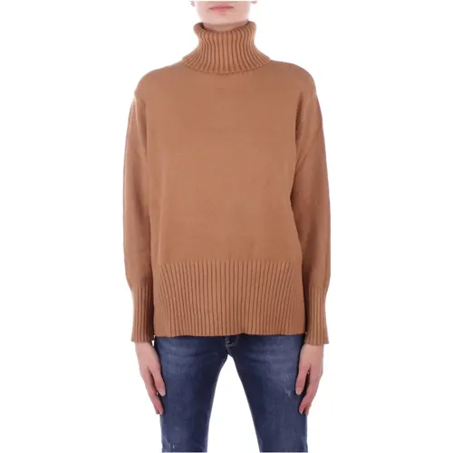 Brauner Pullover mit Bestickten Details , Damen, Größe: S - H2O - Modalova