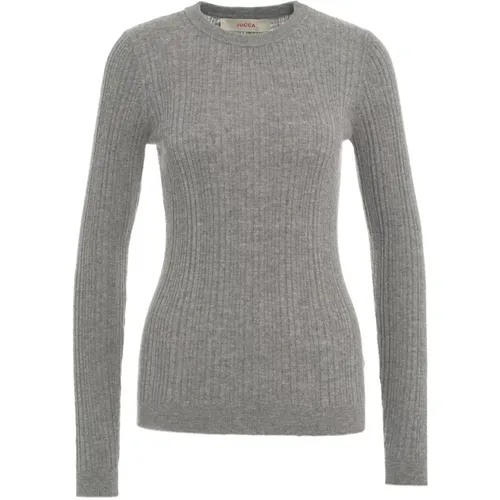 Italienischer Strick-Crew-Neck-Sweatshirt , Damen, Größe: M - Jucca - Modalova