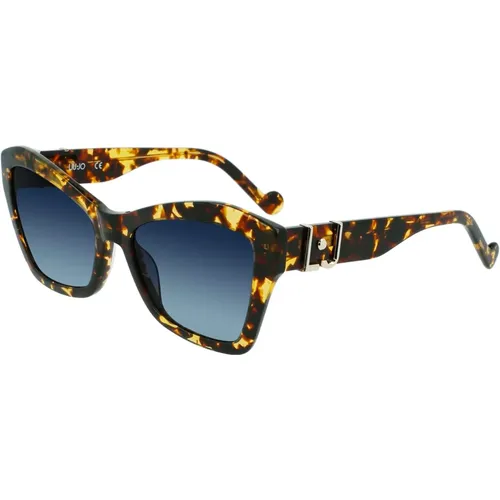 Vintage Tortoise/Blue Shaded Sunglasses , female, Sizes: 56 MM - Liu Jo - Modalova