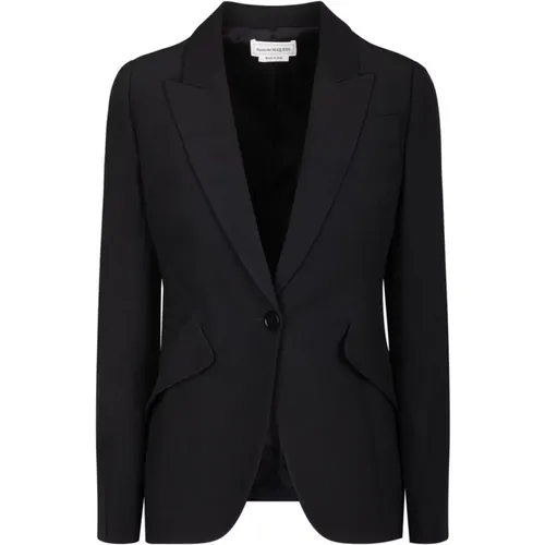 Single Breasted Blazer , female, Sizes: XS - alexander mcqueen - Modalova