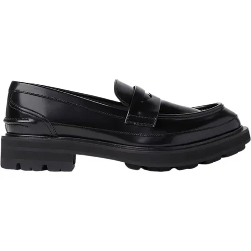 Loafers, male, , Size: 9 US Leather Tread Loafers - alexander mcqueen - Modalova