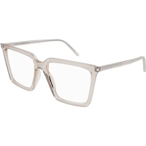 Graue Transparente Brillenfassungen , unisex, Größe: 56 MM - Saint Laurent - Modalova