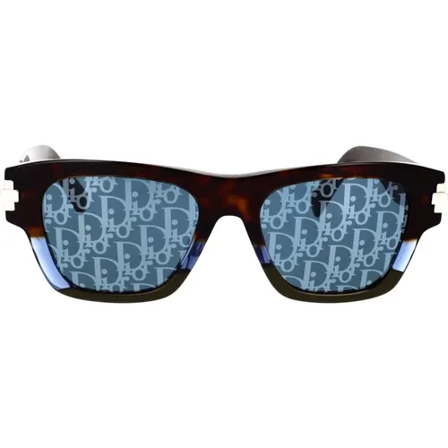 Rectangular Contemporary Sunglasses Blue Lenses , unisex, Sizes: 52 MM - Dior - Modalova