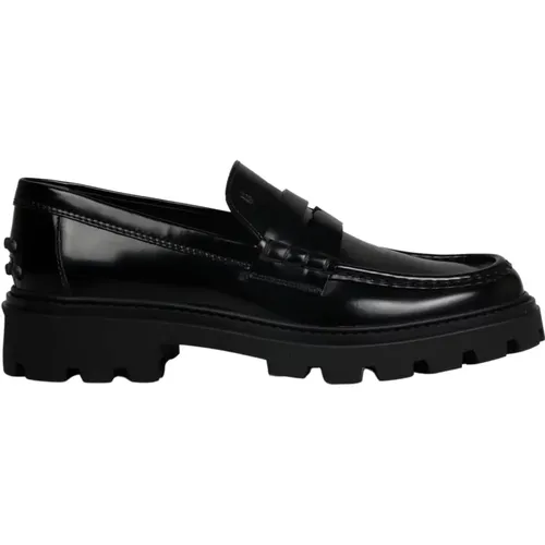 Preppy Loafer in Semi-Glossy Leather , female, Sizes: 7 UK, 3 UK, 5 UK, 4 UK, 4 1/2 UK, 5 1/2 UK, 6 UK - TOD'S - Modalova