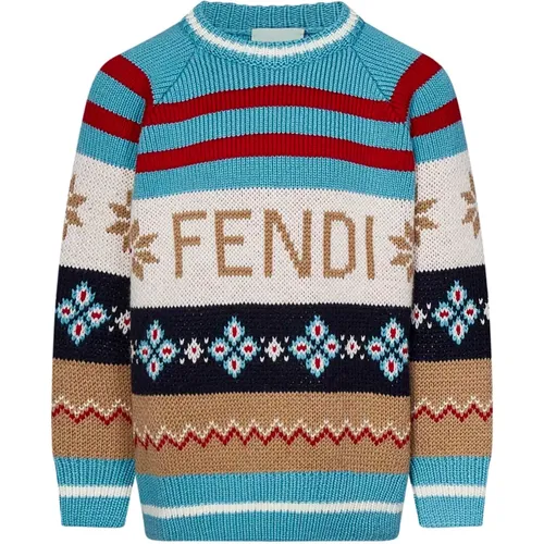 Geometrischer Jacquardmuster Crewneck Pullover - Fendi - Modalova