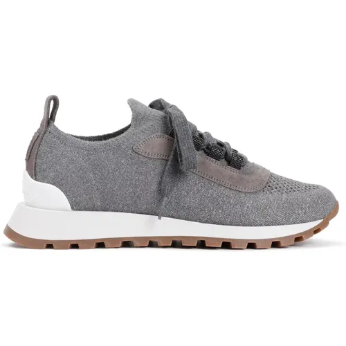 Grey Sneakers Elevate Style Comfort , female, Sizes: 3 UK, 5 UK - BRUNELLO CUCINELLI - Modalova