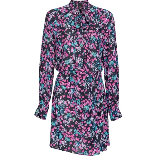 Floral Print Dress , female, Sizes: L - pinko - Modalova