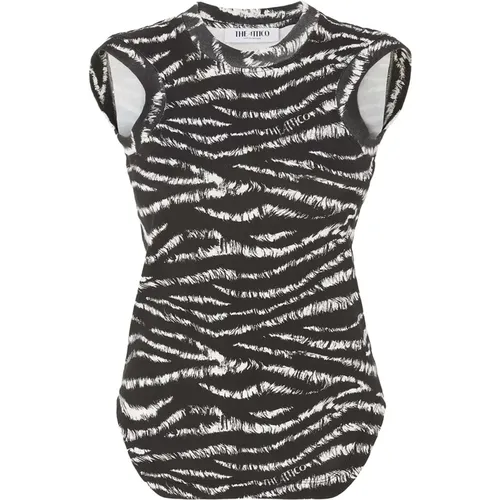 Sleeveless Tops, female, , Size: L Zebra Print Tank Top - The Attico - Modalova