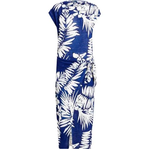 Floral Print Linen Dress , female, Sizes: S - Ralph Lauren - Modalova