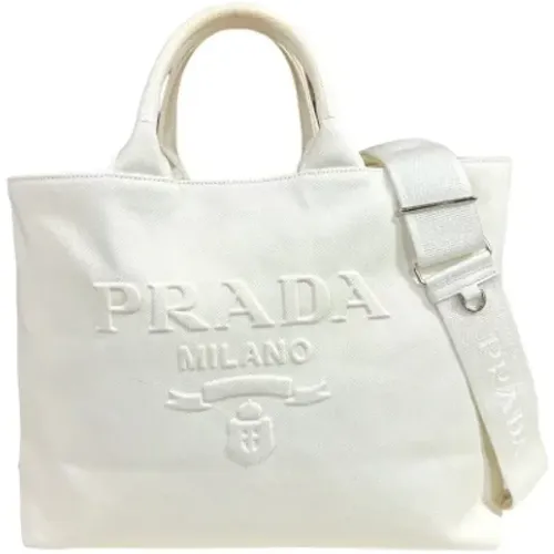 Pre-owned Tote Bags, female, , Size: ONE SIZE Pre-owned Canvas prada-bags - Prada Vintage - Modalova