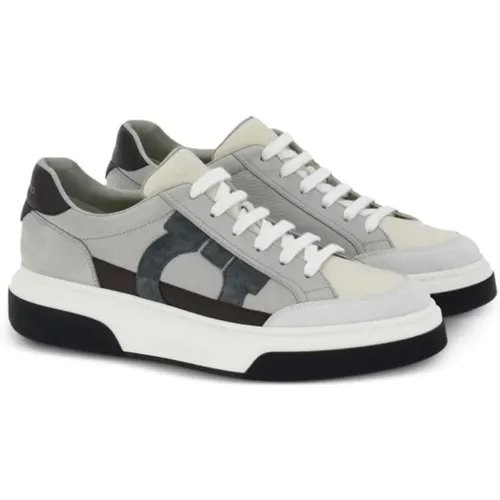 Suede Sneaker , male, Sizes: 6 UK, 5 UK, 5 1/2 UK, 6 1/2 UK - Salvatore Ferragamo - Modalova