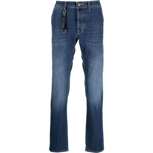 Indigo Blaue Slim Fit Jeans , Herren, Größe: W35 - Incotex - Modalova