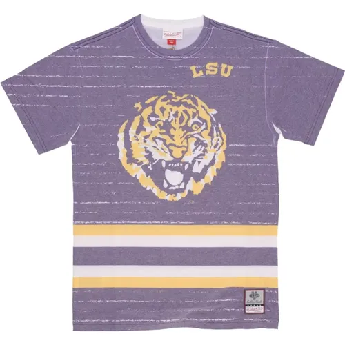 T-Shirts, male, , Size: M LSU Tigers Basketball Celebration Tee - Mitchell & Ness - Modalova