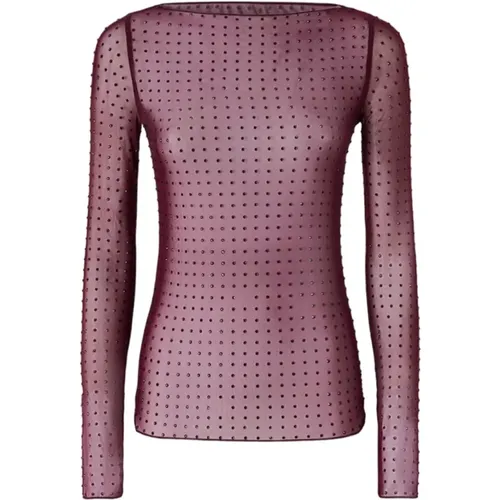 Sheer Sparkle Long Sleeve Jumper , female, Sizes: L, S, M - pinko - Modalova