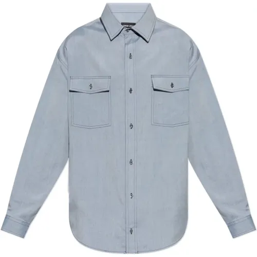 Casual Shirts, male, , Size: 2XL Shirt with pockets - Giorgio Armani - Modalova
