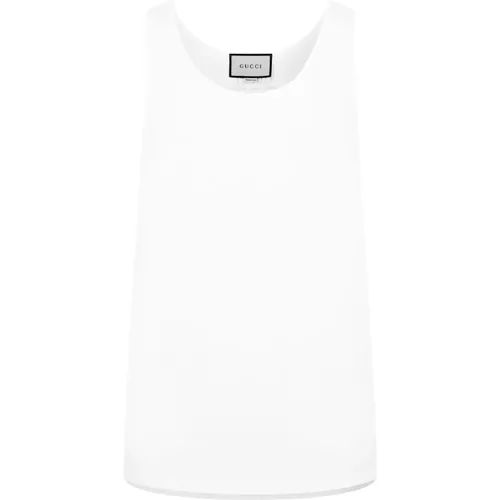 Logo Tank Top Weiß Baumwolle Italien - Gucci - Modalova