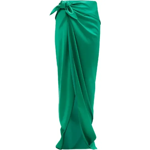 Stretch satin wrap skirt in , female, Sizes: S - Balenciaga - Modalova