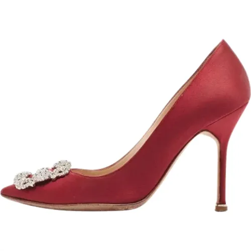 Pre-owned Pumps, female, , Size: 6 1/2 US Pre-owned Satin heels - Manolo Blahnik Pre-owned - Modalova