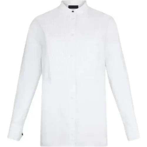 Shirts, female, , Size: S Elegant Cotton Poplin Mao Collar Shirt - Liu Jo - Modalova