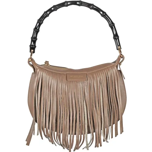 Fringe Leder Tasche mit Bambusgriff - My Best Bags - Modalova