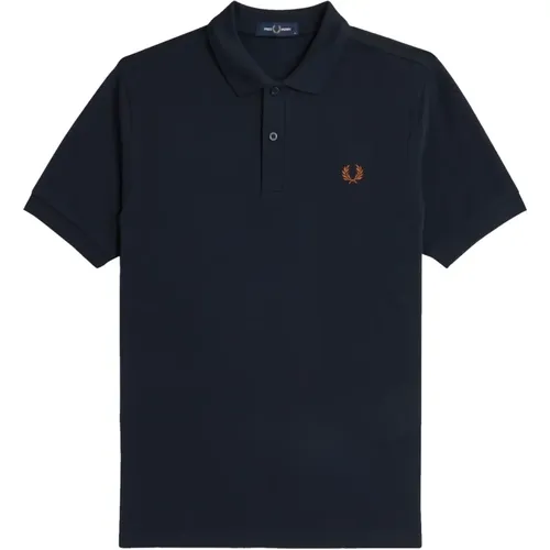 Slim Fit Plain Polo Navy , Herren, Größe: 2XL - Fred Perry - Modalova