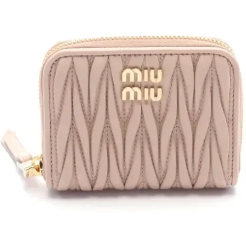 Pre-owned Leather wallets , female, Sizes: ONE SIZE - Miu Miu Pre-owned - Modalova