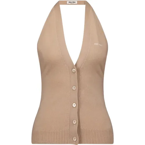 Cashmere Knit Vest , female, Sizes: XS, S - Miu Miu - Modalova