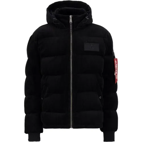 Down Jackets, male, , Size: M Men Puffer Cord Jacket - alpha industries - Modalova