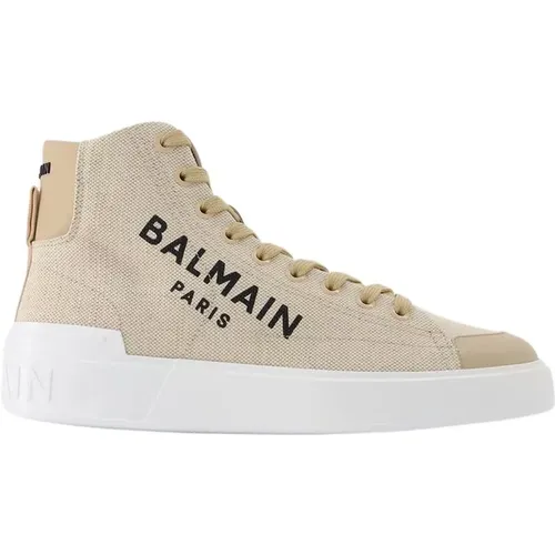 Cotton High Top Tennis Shoes , female, Sizes: 2 UK - Balmain - Modalova