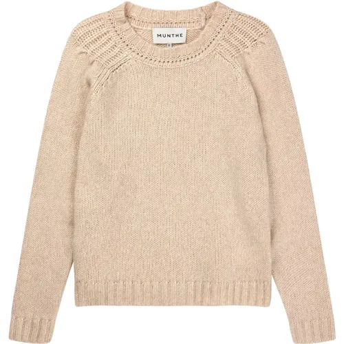 Soft and Luxurious Knit with Ribbed Edges , female, Sizes: L, M, S - Munthe - Modalova