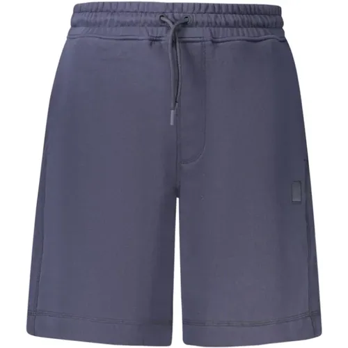 Casual Shorts, male, , Size: XS Cotton Brushed Pant with Elastic Waist - HUGO - Modalova