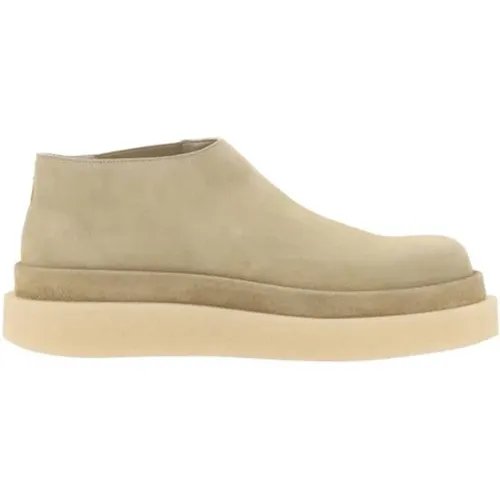 Ankle Boots, male, , Size: 10 US Suede Slip-On Loafers with Flat Sole - Jil Sander - Modalova