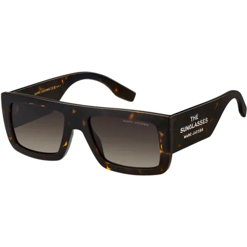 Sunglasses, unisex, , Size: 53 MM Dark Havana Sunglasses with Shaded - Marc Jacobs - Modalova