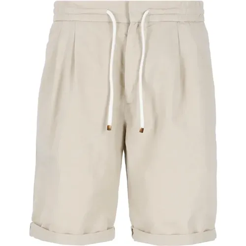Linen and Cotton Bermuda Shorts for Men , male, Sizes: S - BRUNELLO CUCINELLI - Modalova