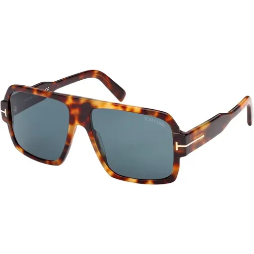 Blonde Havana/Blue Sunglasses , unisex, Sizes: 58 MM - Tom Ford - Modalova