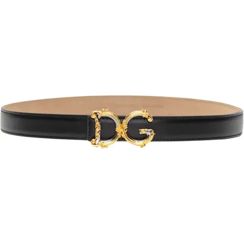 Stylish Leather Belt with Unique Design , female, Sizes: 80 CM, 90 CM - Dolce & Gabbana - Modalova