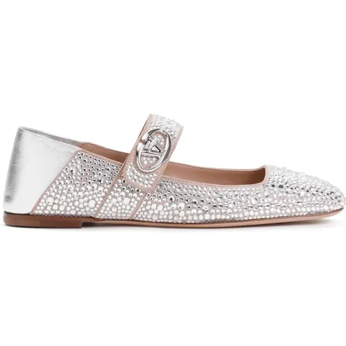 Metallic Ballerinas Elegant Style , female, Sizes: 3 UK - Valentino Garavani - Modalova