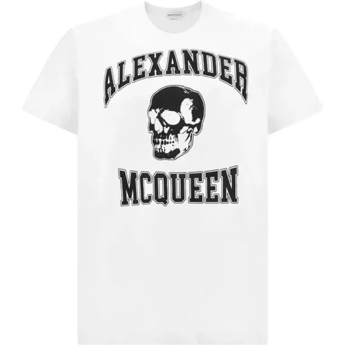 T-Shirts, male, , Size: L Skull Print Fashion T-shirt - alexander mcqueen - Modalova