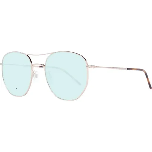 Sunglasses, unisex, , Size: ONE SIZE Rose Gold Aviator Sunglasses with Green Lenses - Tommy Hilfiger - Modalova